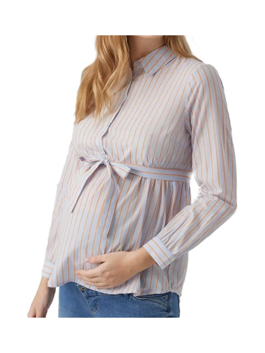 Blouse de Grossesse Bleu/Orange Femme Mamalicious Cabana 1