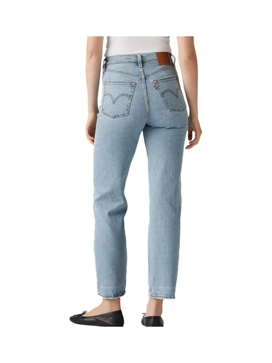 Jean Bleu Clair Femme Levi's Ribcage Straight Ankle Med 72693 3