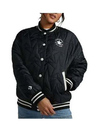 Blouson Noir Femme Converse Padded 1