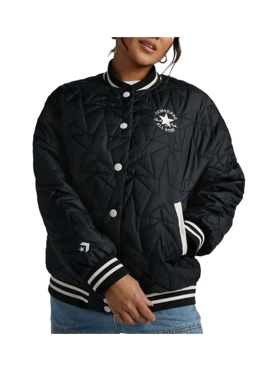 Blouson Noir Femme Converse Padded 2