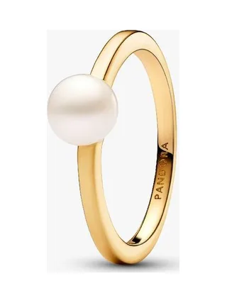Pandora - Bague Treated freshwater cultured pearl en plaqué or 14 carats blanc 1