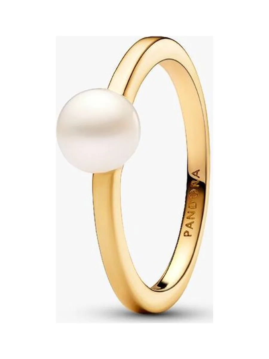 Pandora - Bague Treated freshwater cultured pearl en plaqué or 14 carats blanc 1