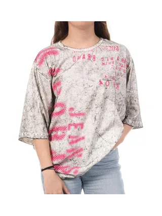 T-Shirt Gris/Rose Femme Kaporal VANNE 1