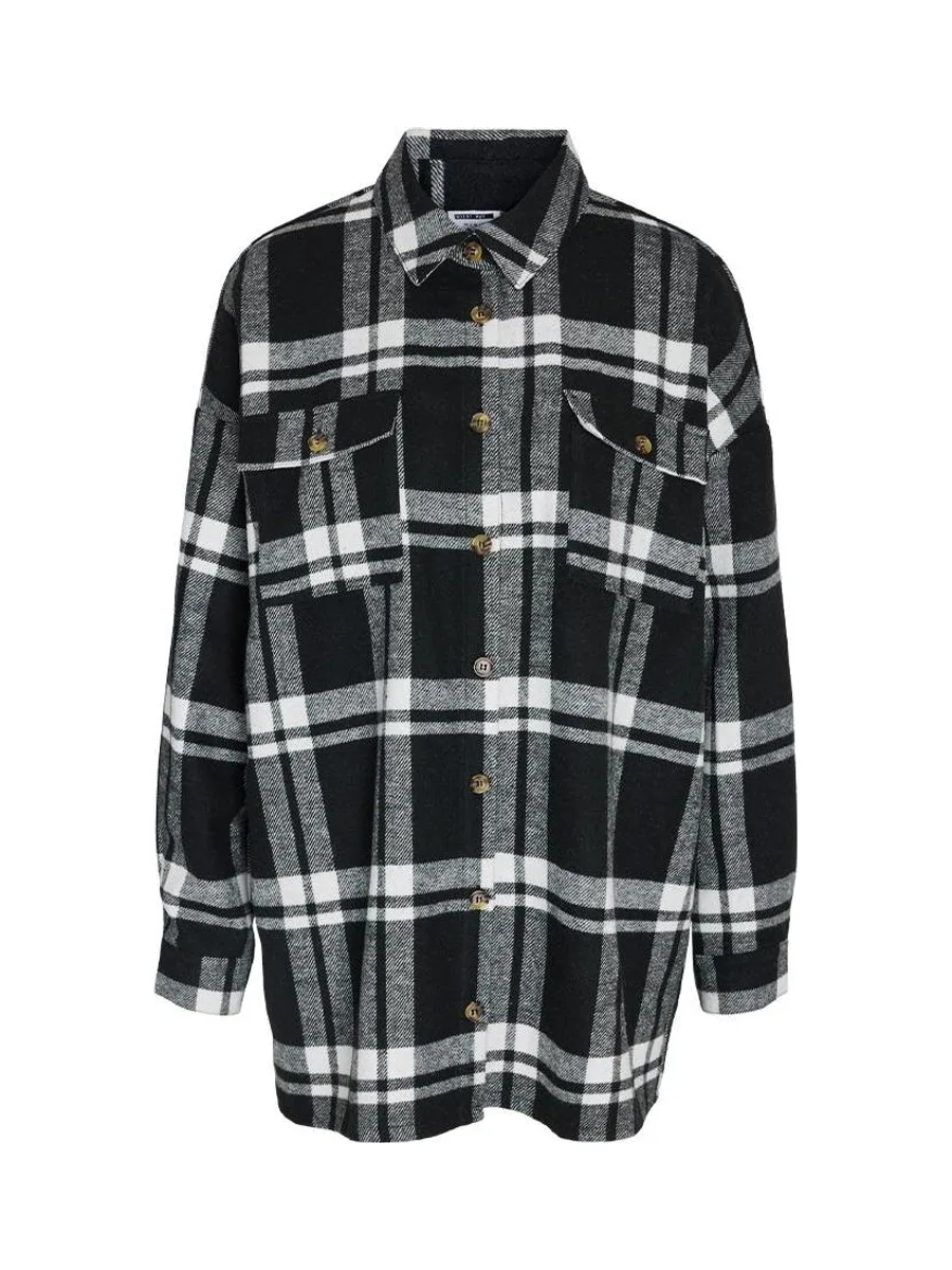 Surchemise Noir/Blanc à carreaux Femme Noisy May Flanny 1