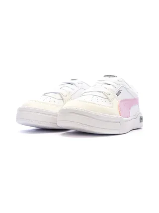 Baskets Blanches/Roses Fille Puma Ca Pro 6