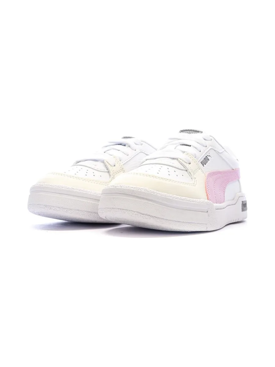 Baskets Blanches/Roses Fille Puma Ca Pro 7