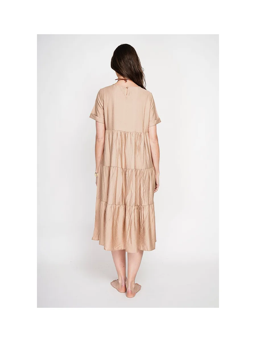Robe longue coupe babydoll à manches courtes 8