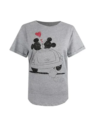 T-Shirt Gris Femme Disney Mickey & Minnie Hearts 2