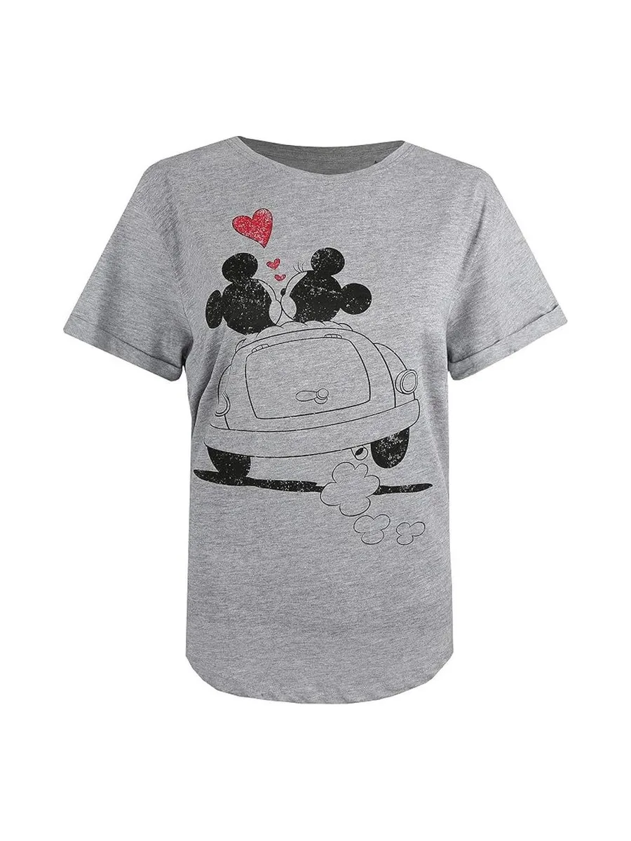 T-Shirt Gris Femme Disney Mickey & Minnie Hearts 3