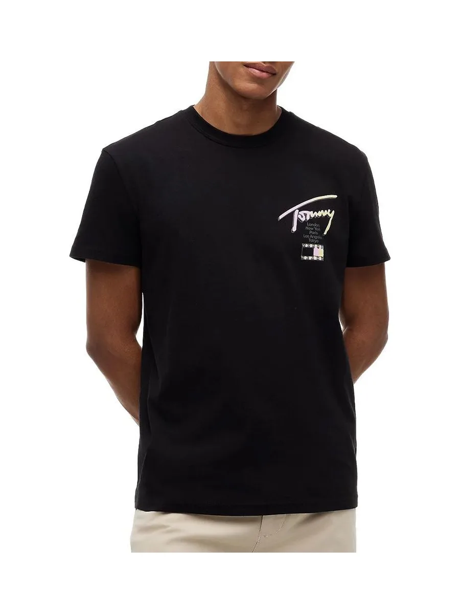 T-Shirt Noir Homme Tommy Hilfiger City Sign 2