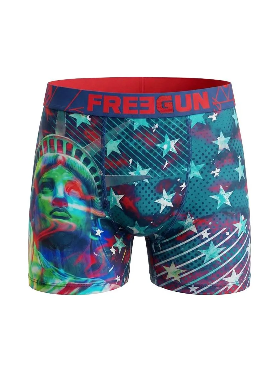 Boxer Bleu/Rouge Garçon Freegun Statue Liberté 2
