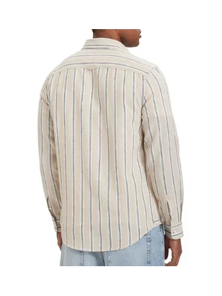 Chemise Beige/Blanc Homme Tommy Hilfiger Tjm Reg Linen 2