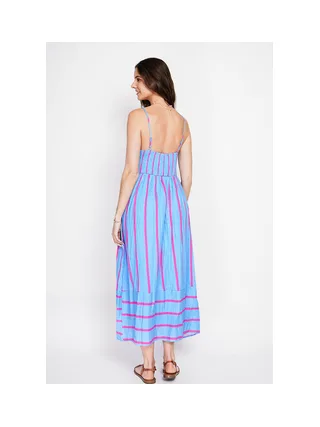 Robe Longue d'Été à Bretelles Rayée 2