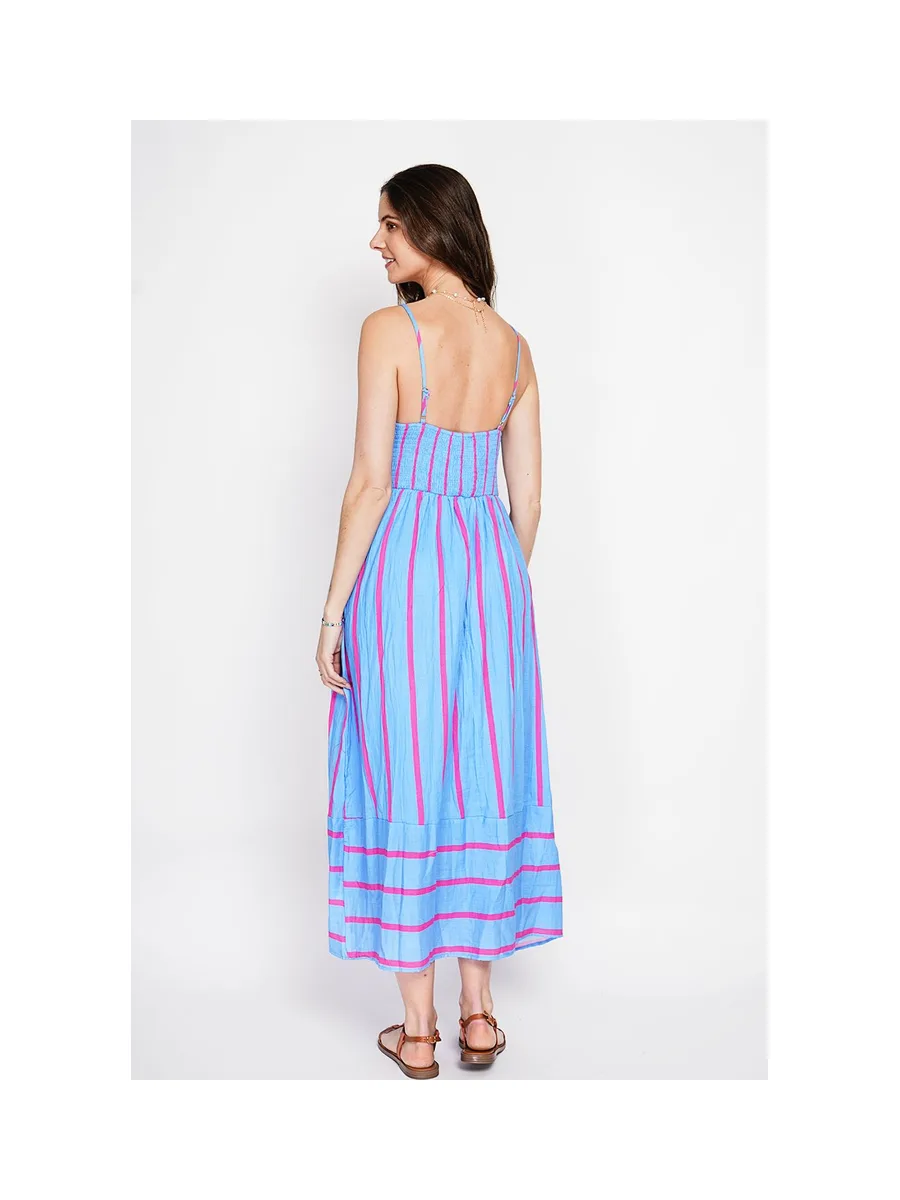 Robe Longue d'Été à Bretelles Rayée 2