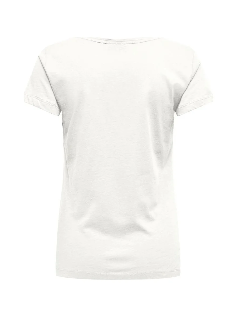 T-Shirt Blanc/Noir Femme JDY Paris 3