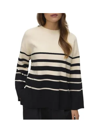 Pull Beige/Noir à rayures Femme Vero Moda Saba 1