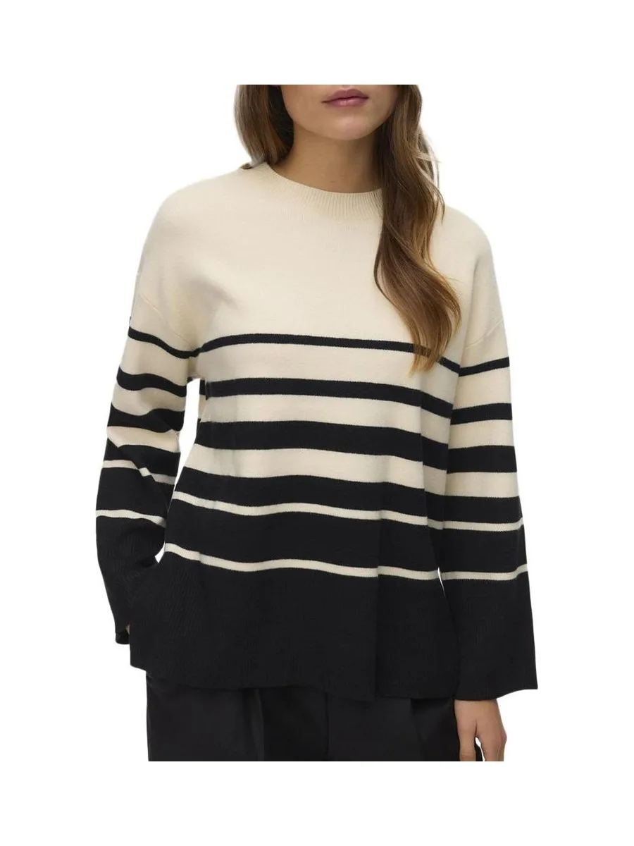 Pull Beige/Noir à rayures Femme Vero Moda Saba 2