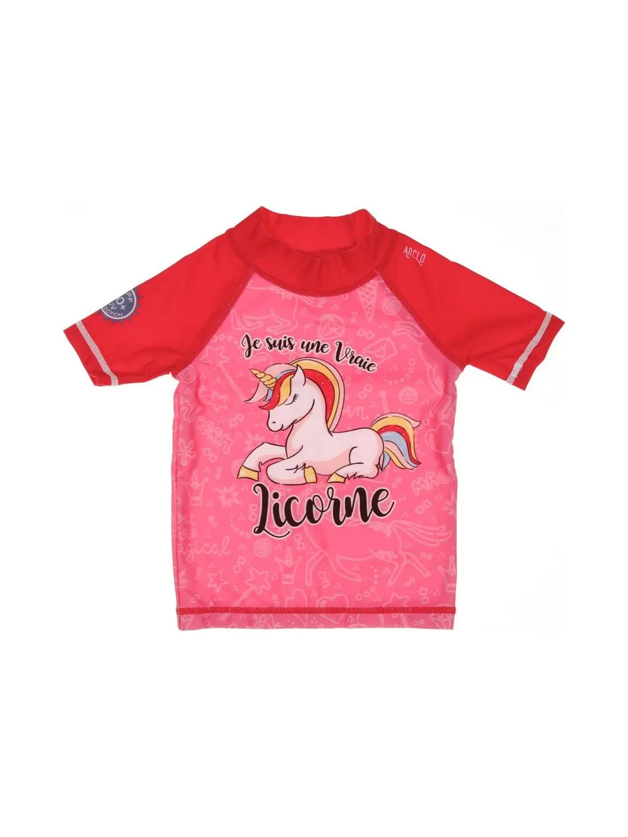 Lycra anti UV Rose Fille Arclo Licorne 2