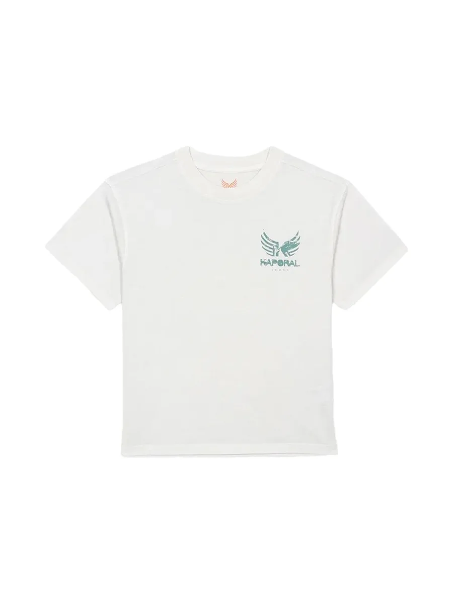 T-Shirt Blanc/Vert Garçon Kaporal Obar 2