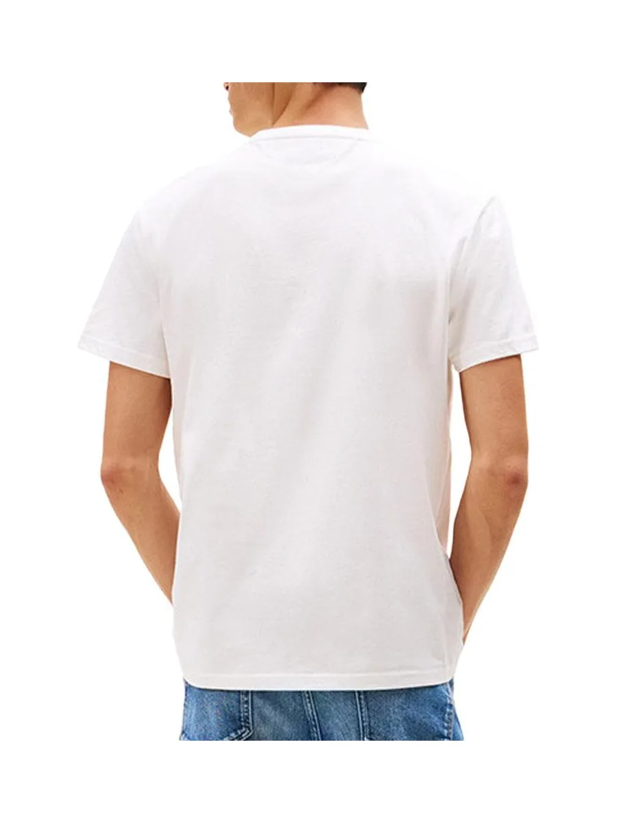 T-Shirt Blanc Homme Tommy Hilfiger Reg Linear 3
