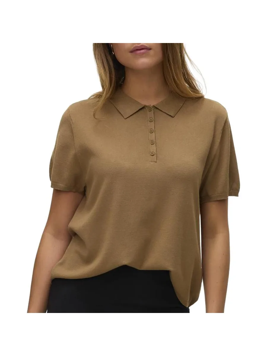 Polo Marron Femme Vero Moda Lenny 2