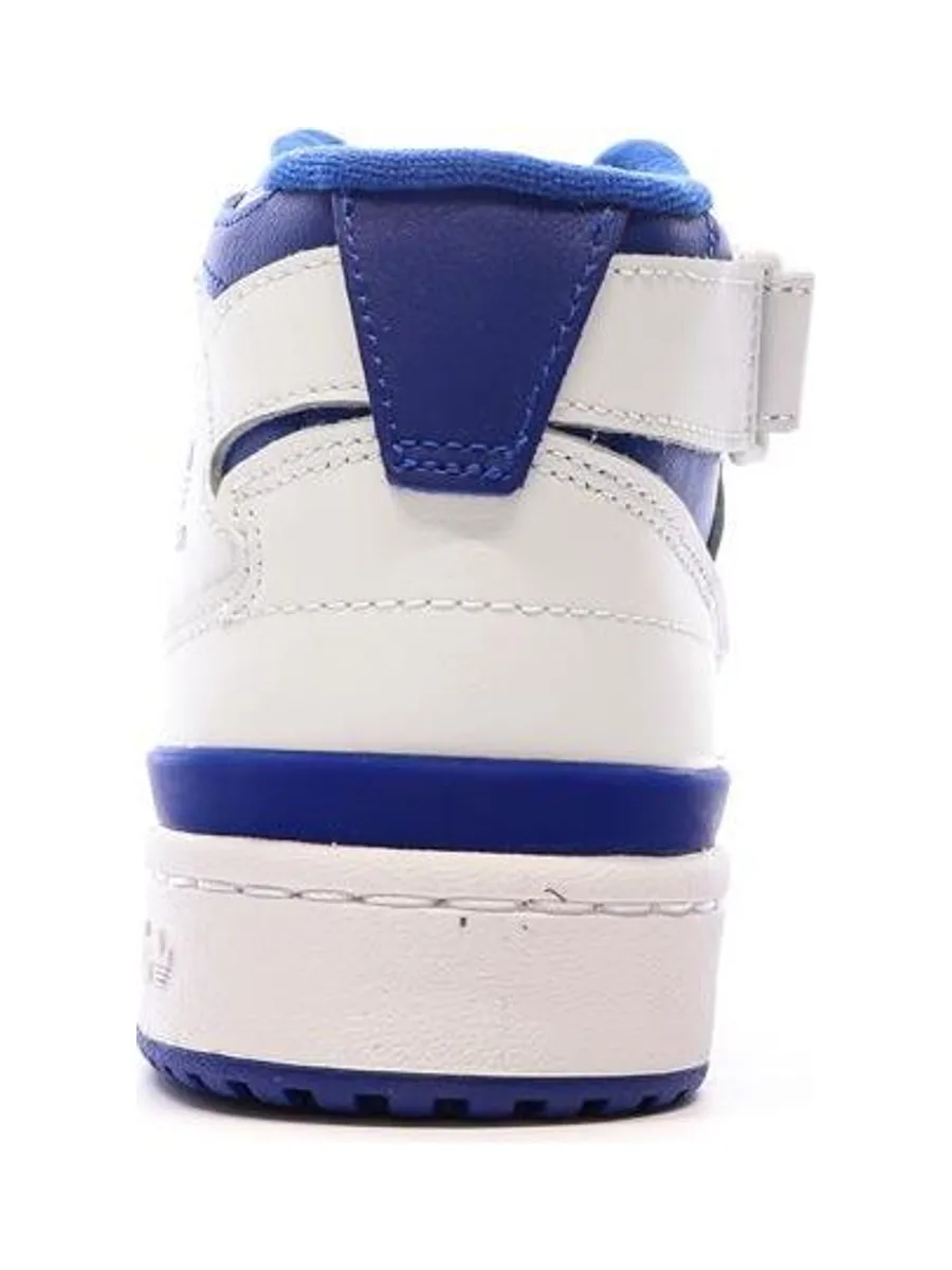 Baskets Blanches/Bleu Garçon Adidas Forum Mid 4