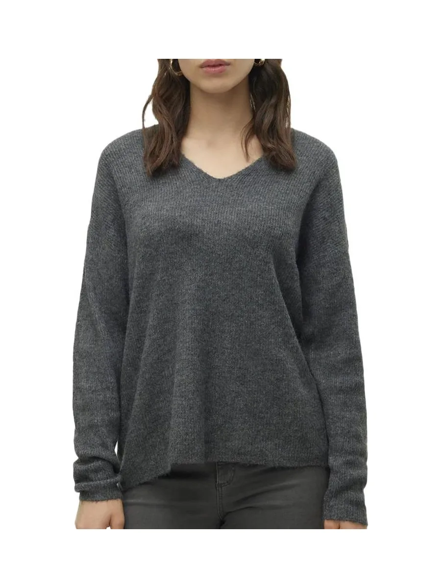 Pull Gris Foncé Femme Vero Moda Crew 2