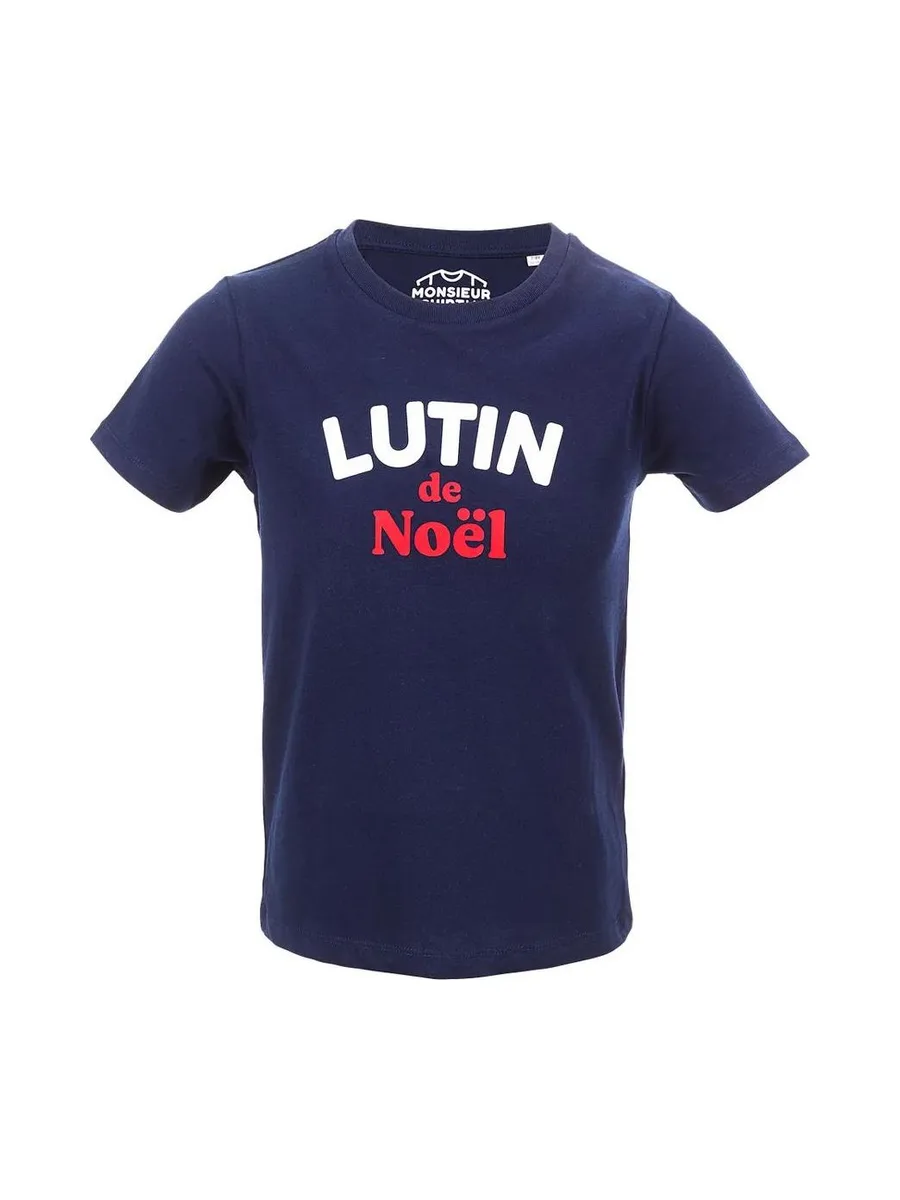 T-shirt Marine Garçon Monsieur T-shirt Lutin de Noel 2