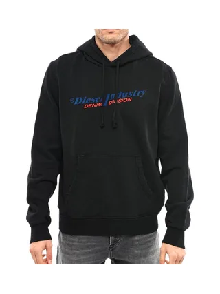 Sweat Noir/Rouge Homme Diesel Felpa 1