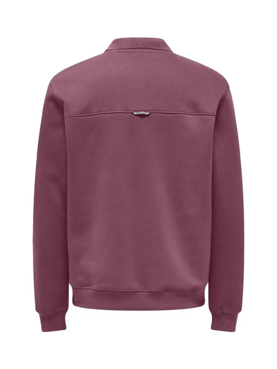 Sweat 1/2 Bordeaux Homme Only & Sons Abbott 3