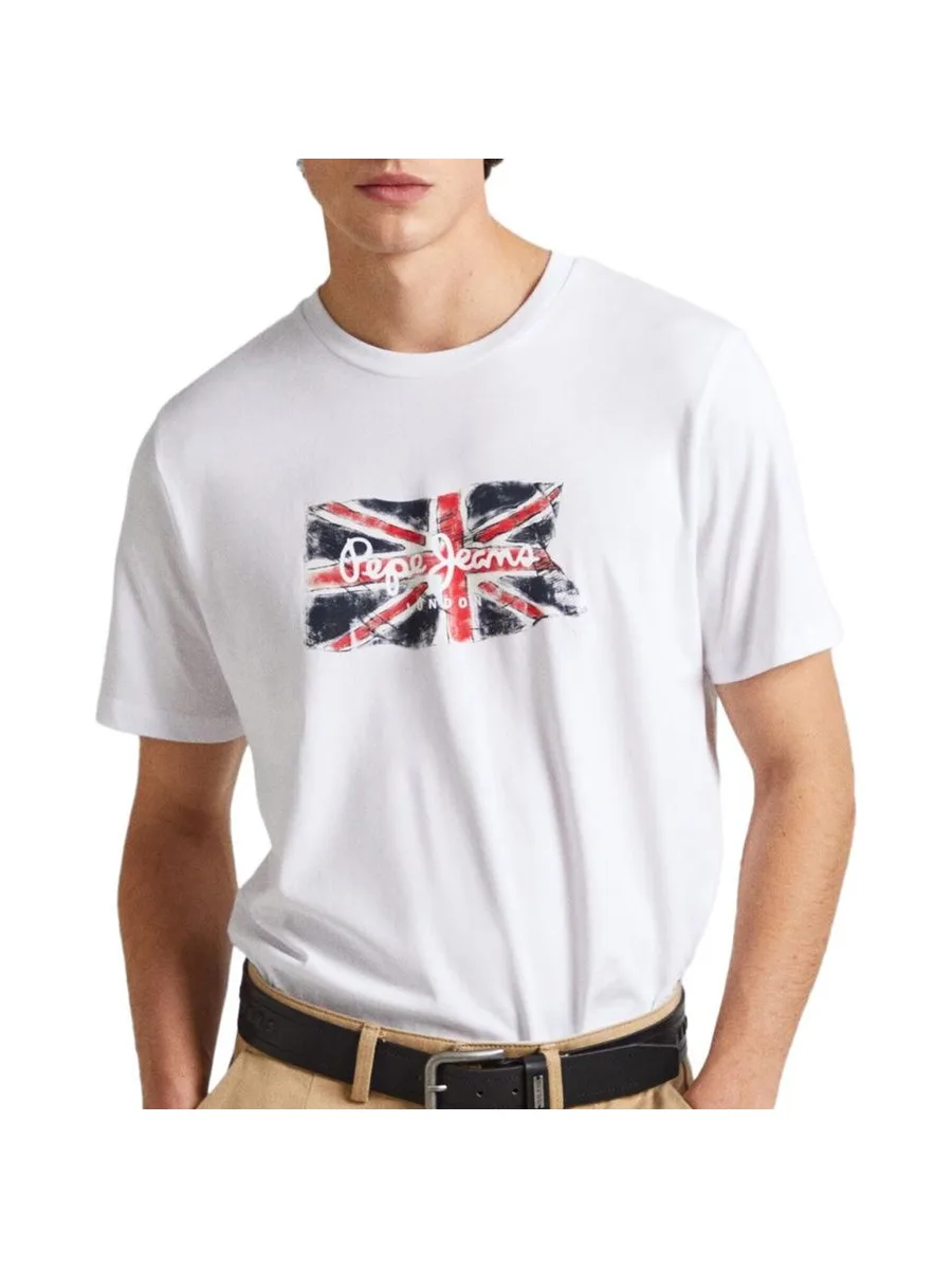 T-shirt Blanc Homme Pepe Jeans Clag 2