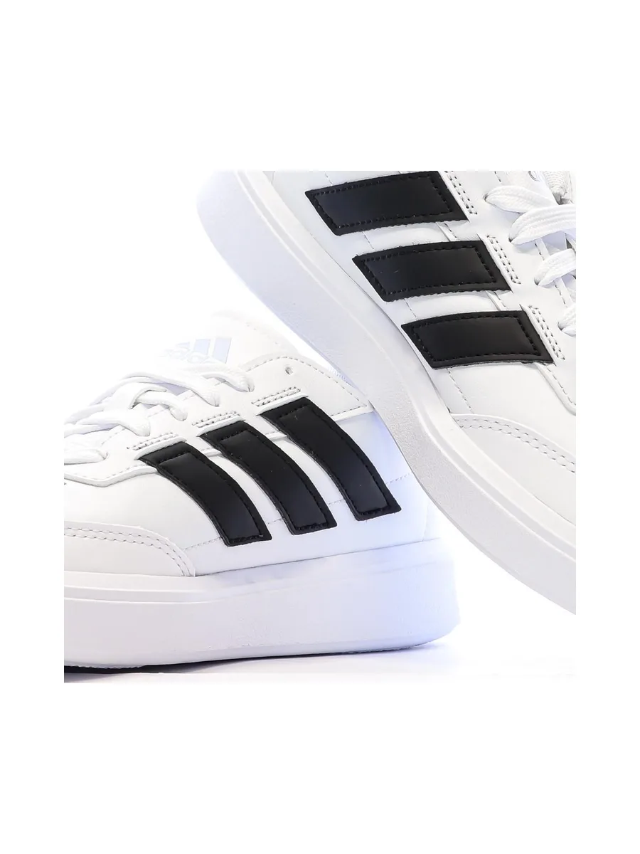 Baskets Blanches/Noires Garçon Adidas Courtblock 7