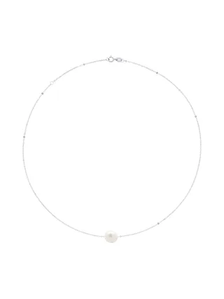Collier Maille Forçat Véritable Perle d'Eau Douce Baroque — Argent 925 Millièmes Rhodié — 42 cm 3