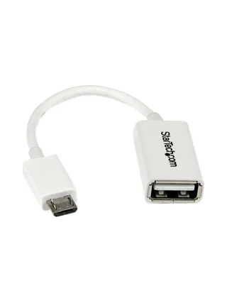 5in White Micro USB to USB OTG Adapter 1