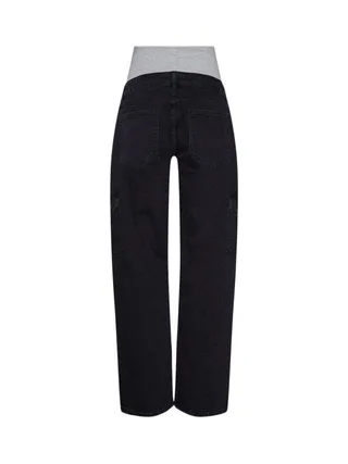 Jeans Cargo Noir Femme Mamalicous Wide Leg 2