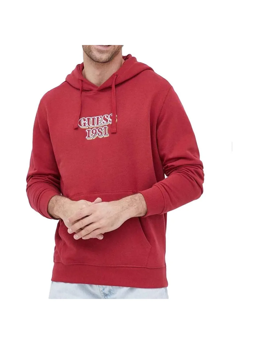 Sweat à Capuche Rouge Homme Guess Embro 1