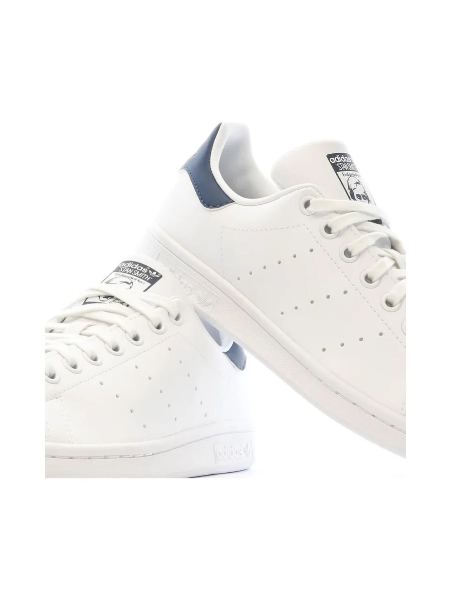 Baskets Blanches/Marine Fille/Femme Adidas Stan Smith 8