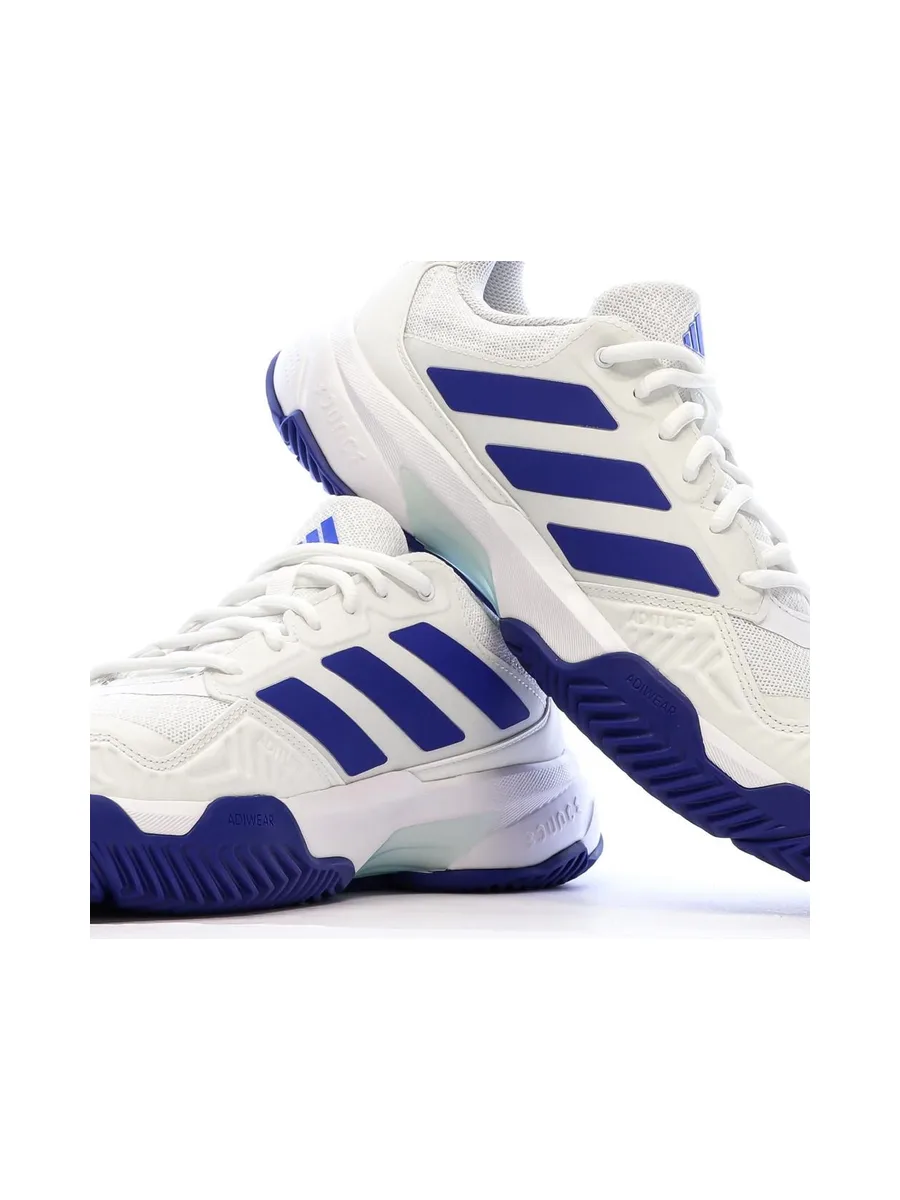 Baskets Blanches/Bleu Homme Adidas Courtjam 8