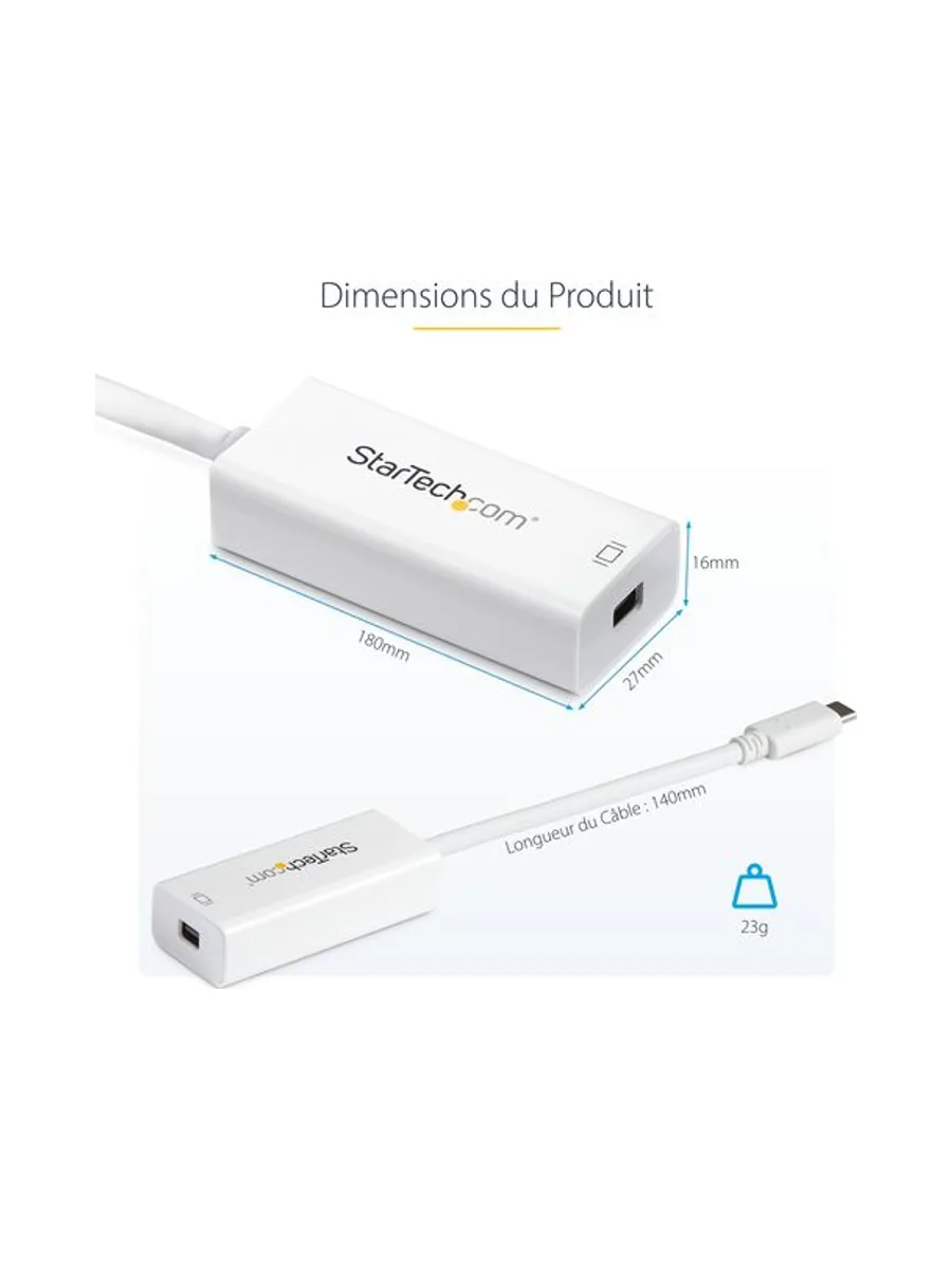 USB-C to Mini DisplayPort Adapter - 4K60 12