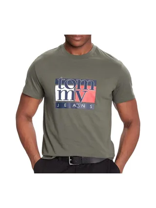 T-shirt Kaki Homme Tommy Hilfiger Flag 1