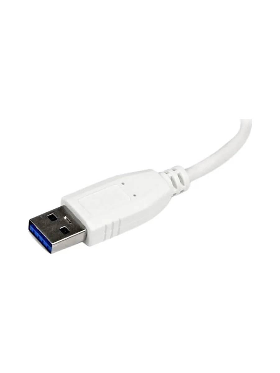 Portable 4 Port Mini USB 3.0 Hub - White 5