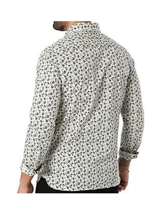 Chemise Beige Fleuris Homme Teddy Smith Carton Strectch 2