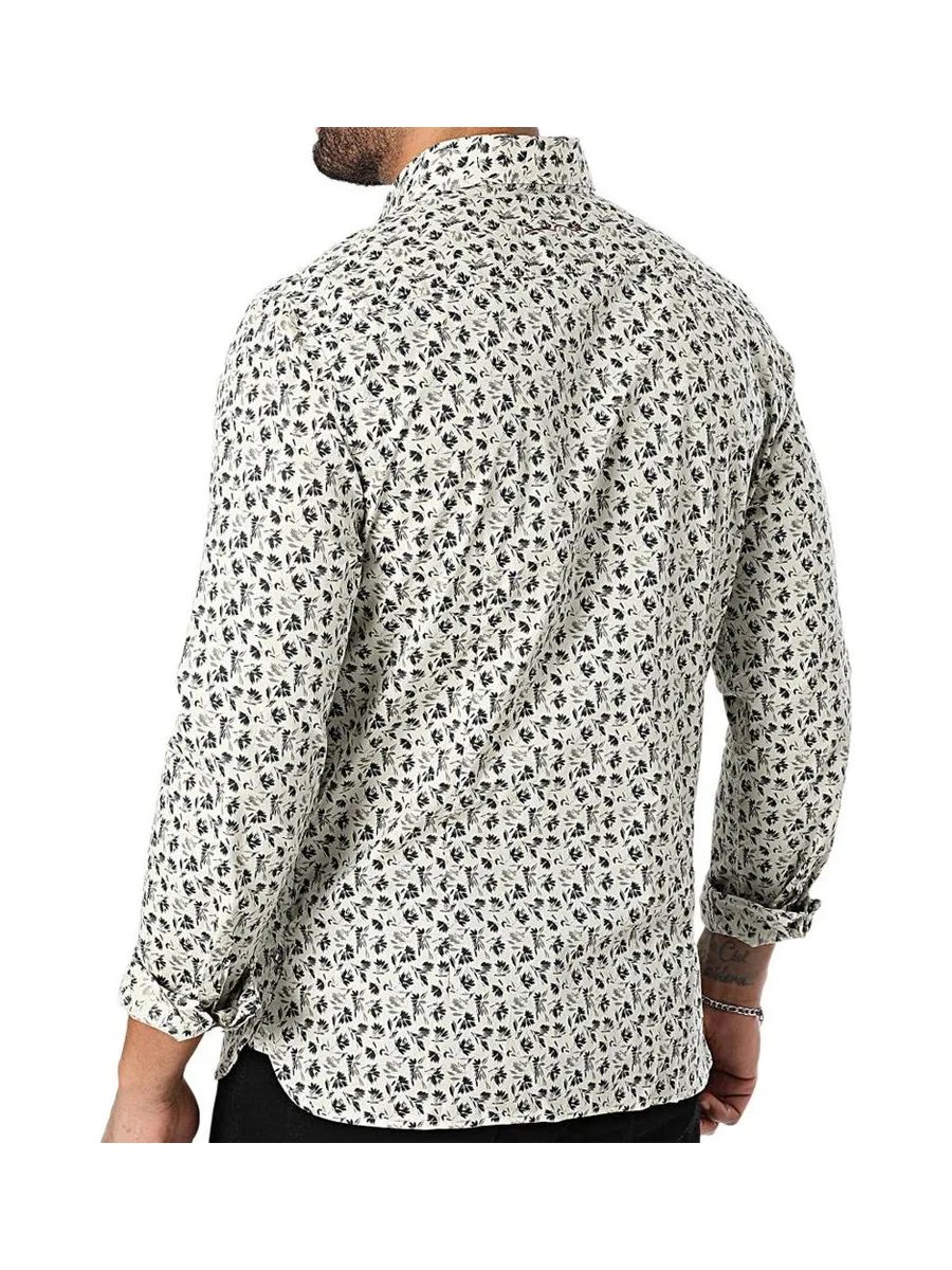 Chemise Beige Fleuris Homme Teddy Smith Carton Strectch 3