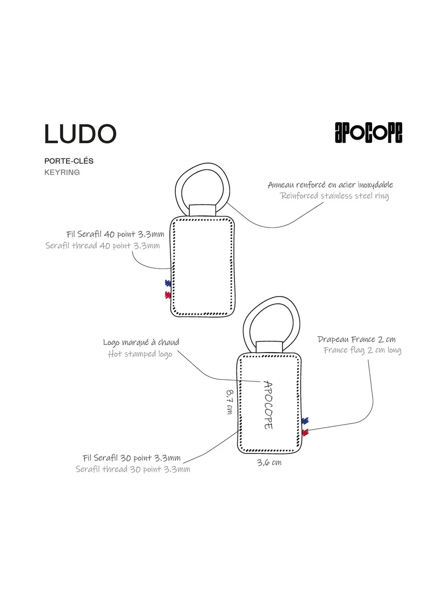 LUDO - Porte-clés en liège - Naturel 54