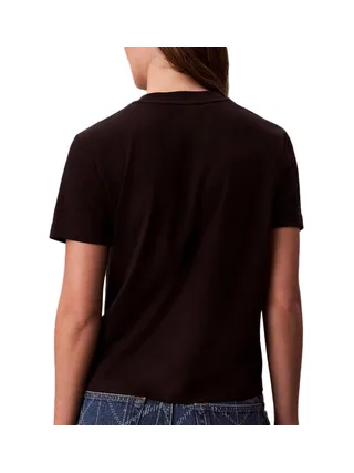 T-Shirt Noir Femme Calvin Klein Jeans Fitted Script 2