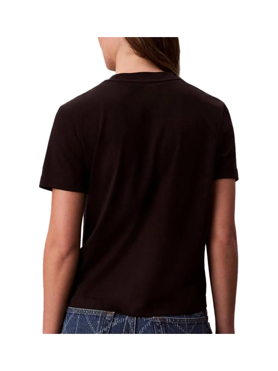 T-Shirt Noir Femme Calvin Klein Jeans Fitted Script 3