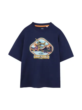 T-Shirt Bleu Garçon TimberlandT60433 1