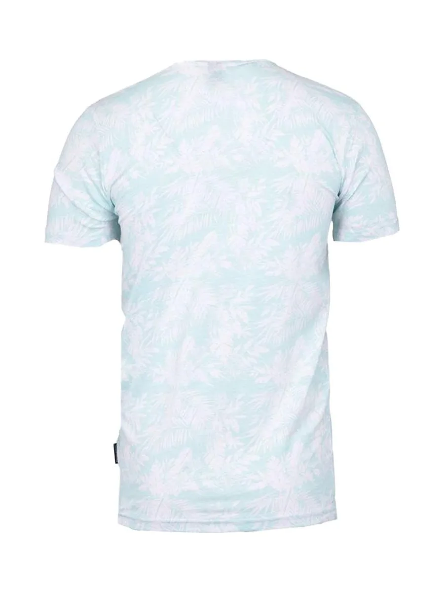 T-shirt Blanc/Turquoise Homme La Maison Blaggio Fleur 2