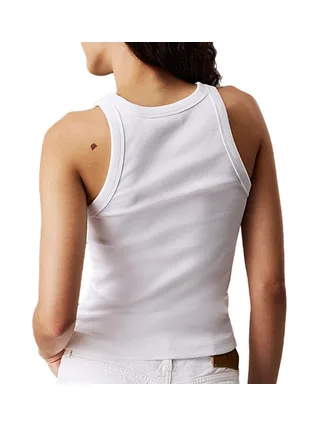 Débardeur Blanc Femme Calvin Klein Jeans Monologo 2