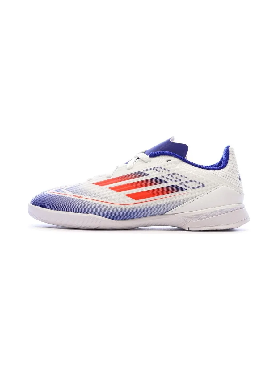 Chaussures de futsal Blanches/Bleu Garçon Adidas F50 League 2